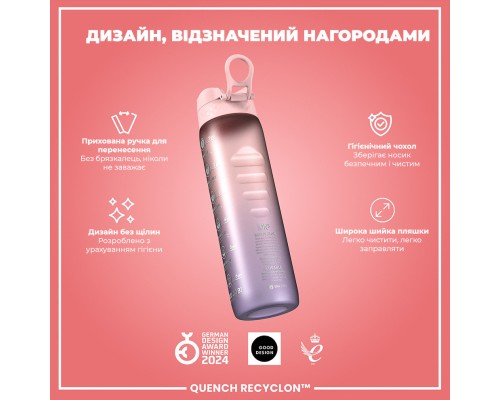 Пляшка для води ION8 OneTouch Times To Drink 1000 мл BPA Free, Periwinkle &Rose (I8RF1000PPRMOT)