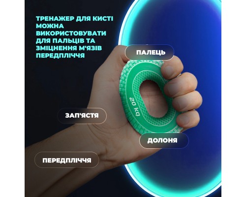 Еспандер PowerPlay PP-4333 Hand Grip Medium 20 кг Зелений (PP_4333_Green_20kg)