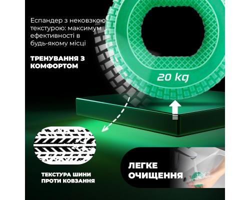 Еспандер PowerPlay PP-4333 Hand Grip Medium 20 кг Зелений (PP_4333_Green_20kg)