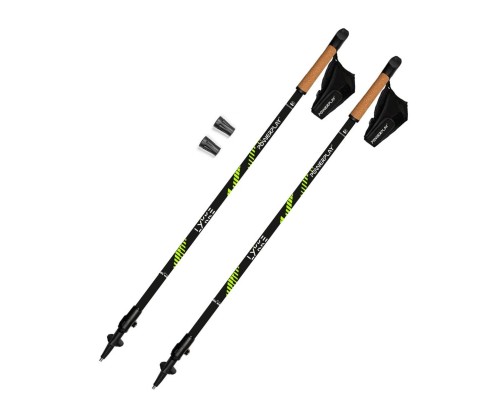 Палиці для скандинавської ходи PowerPlay 9104 Lykke Black/Green 80-135 см (PP_9104_LYKKE)