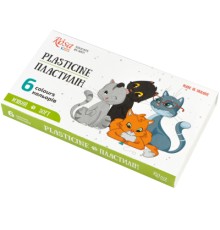 Пластилін Rosa Kids Cats, зі стеком, 6 кольорів 96 г (4823098541585)