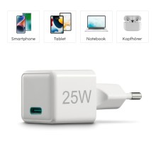 Зарядний пристрій Hama 25W USB-С PD white (00201981)