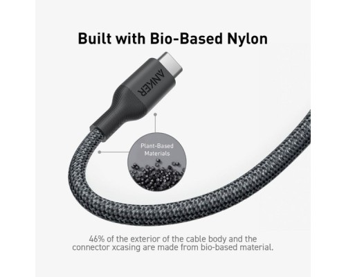Дата кабель USB-C to USB-C 1.8m 140W bio-nylon 544 black Anker (A80F6H11)