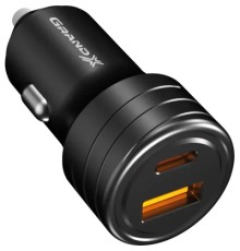 Зарядний пристрій Grand-X CH-30B 30W 1xUSB + 1xUSB-C PD + QC3.0 AFC FCP SCP VOOC Black (CH-30B)