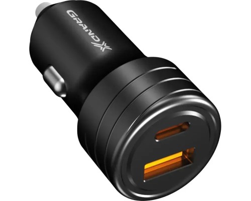 Зарядний пристрій Grand-X CH-30B 30W 1xUSB + 1xUSB-C PD + QC3.0 AFC FCP SCP VOOC Black (CH-30B)