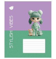 Зошит Школярик Stylish vibes 12 аркушів клітинка (012-3568K)