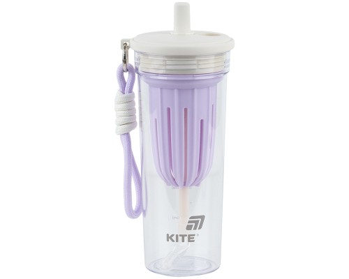 Пляшка для води Kite 650 мл, біло-ліловий (K25-1219-2)