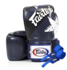 Боксерські рукавички Fairtex BGV1 Nation Print Blue 14 унцій (бинти в комплекті) (BGV1_Print_14oz_Blue)