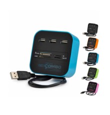 Концентратор Voltronic USB 2.0 to 3xUSB 2.0 + SD/MMC/TF/M2 blue/black (CUB3-Bl)