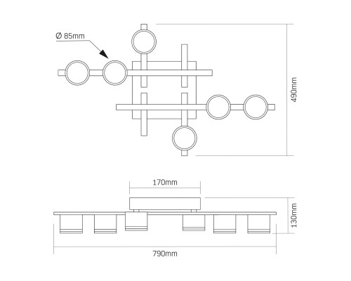 Світильник Videx під лампу 6xGX53 (VL-SPF31-6W)