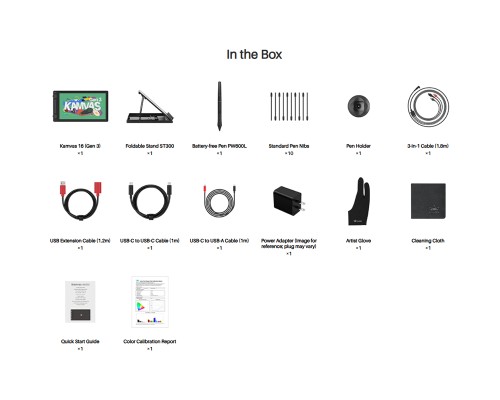 Графічний планшет Huion Kamvas 16 Gen3 Black + рукавичка (GS1563)