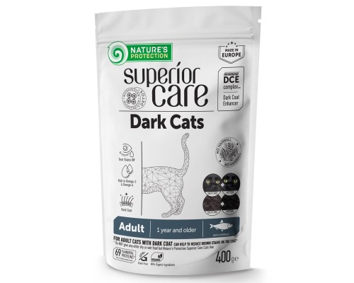 Сухий корм для кішок Nature's Protection Superior Care Dark Cats Grain Free Herring 400 г (NPSC47780)