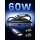 Дата кабель USB-C to USB-C 1.0m 60W US567 black UGREEN (15373)