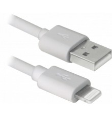 Дата кабель USB 2.0 AM to Lightning 1.0m ACH01-03BH white Defender (87479)