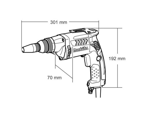 Шуруповерт Makita сетевой FS 2700, 570Вт, 0-2.500 мин, 1.8 кг (FS2700)