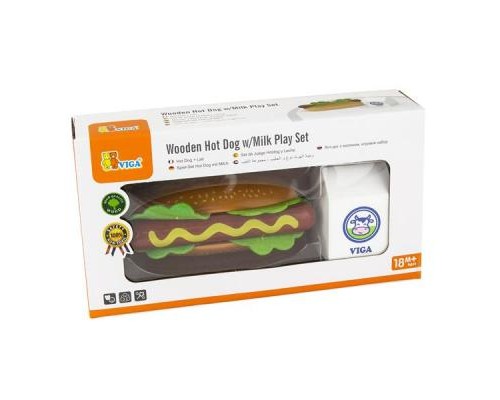 Ігровий набір Viga Toys кулінара Хот-дог і молоко (51601)