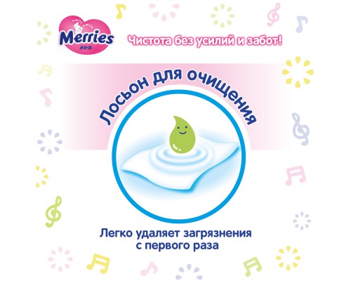 Дитячі вологі серветки Merries запасний блок 54 шт (4901301239976)