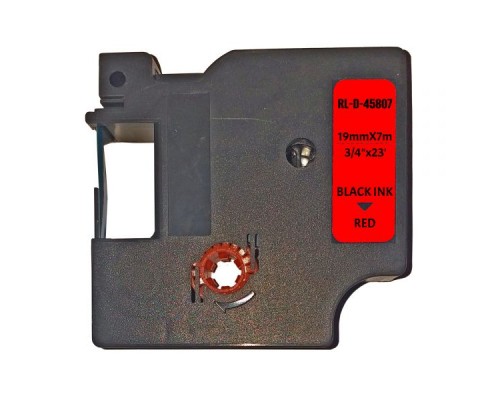 Стрічка для принтера етикеток UKRMARK RL-D-45807P-BK/RE, аналог DYMO S0720870, 19мм х 7м. (900305)
