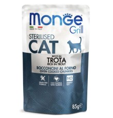 Вологий корм для кішок Monge Cat Grill Sterilised форель 85 г (шматочки в жиле) (8009470013659)