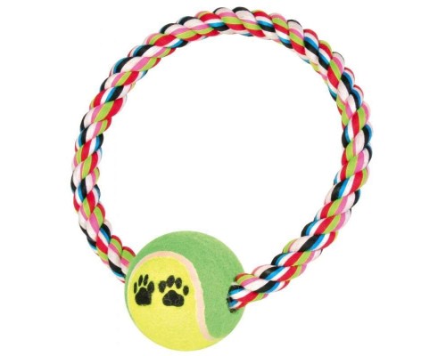 Іграшка для собак Trixie Канат з тенісним м'ячем 18 см (4011905032665)