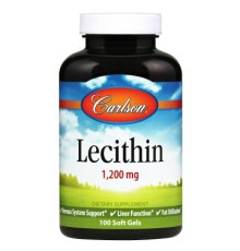 Амінокислота Carlson Лецитин, 1200 мг, Lecithin, 100 желатинових капсул (CL8621)
