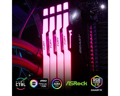 Модуль пам'яті для комп'ютера DDR5 32GB (2x16GB) 4800 MHz Beast Kingston Fury (ex.HyperX) (KF548C38BBAK2-32)