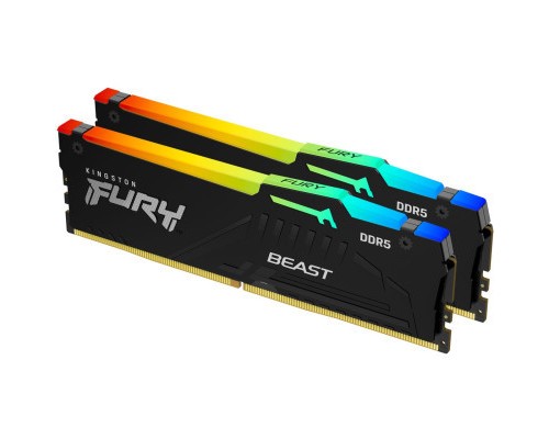 Модуль пам'яті для комп'ютера DDR5 32GB (2x16GB) 4800 MHz Beast Kingston Fury (ex.HyperX) (KF548C38BBAK2-32)