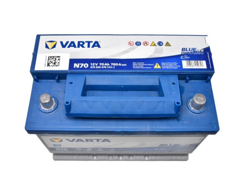 Акумулятор автомобільний Varta BlueDynamicEFB70AhЕв(-/+)(760EN) N70 (570500076)