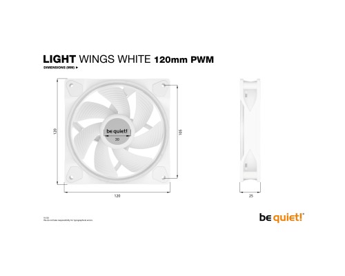 Кулер до корпусу Be quiet! Light Wings White 120mm PWM (BL100)