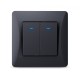 Вимикач Videx BINERA 2кл з підсвіткою чорний графіт (VF-BNSW2L-BG)