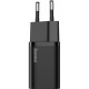 Зарядний пристрій Baseus 1xUSB 25W (USB-C) + Cable Type-C black (TZCCSUP-L01)
