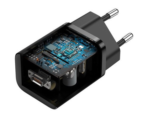 Зарядний пристрій Baseus 1xUSB 25W (USB-C) + Cable Type-C black (TZCCSUP-L01)