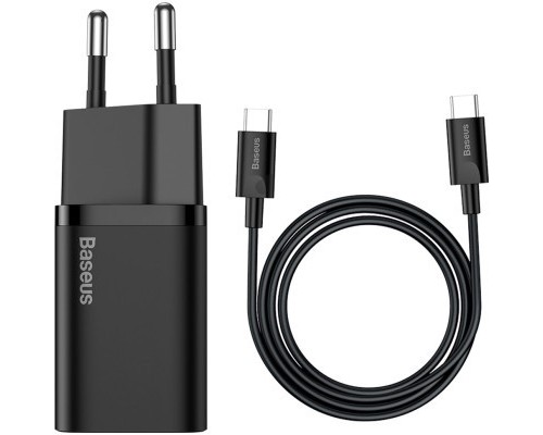 Зарядний пристрій Baseus 1xUSB 25W (USB-C) + Cable Type-C black (TZCCSUP-L01)