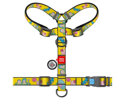 Шлея для собак WAUDOG Nylon з QR паспортом анатомічна H-подібна 