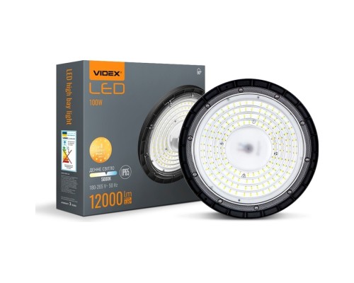 Світильник Videx 100W 5000K 12000Lm 220V чорний (VL-HBe03-1005B)