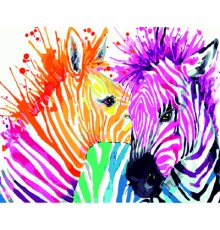 Картина по номерам ZiBi Веселкові зебри 40*50 см ART Line (ZB.64256)