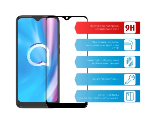 Скло захисне ACCLAB Full Glue Alcatel 5030D (1283126509094)
