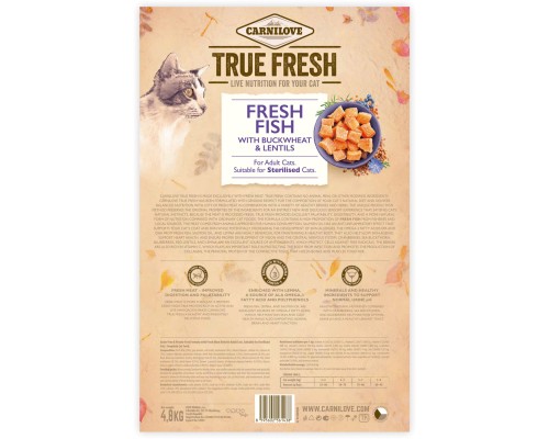 Сухий корм для кішок Carnilove True Fresh Cat Fish 4.8 кг (8595602561438)