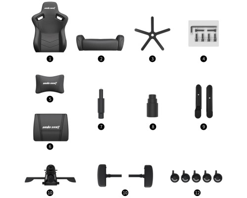 Крісло ігрове Anda Seat Kaiser 2 Size XL Black (AD12XL-07-B-PV-B01)