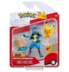 Фігурка Pokemon набір W17 - Оманайт, Пікачу, Лукаріо (PKW3054)