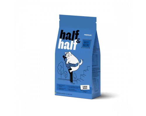 Сухий корм для собак Half&Half для великих порід з яловичиною 2 кг (4820261920765)