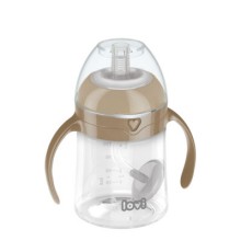 Поїльник-непроливайка Lovi з трубочкою та обтяжувачем 150 мл - коричнева (35/363)