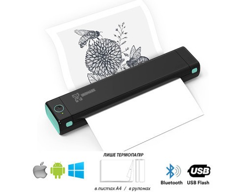 Принтер чеків UKRMARK M08-BK А4, Bluetooth, USB, чорний (900781)