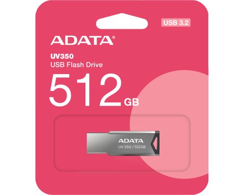 USB флеш накопичувач ADATA 512GB UV350 Metallic USB 3.2 (AUV350-512G-RBK) 