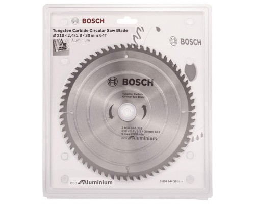 Диск пильний Bosch Eco for Aluminium 210x2.4x30-64T (2.608.644.391)