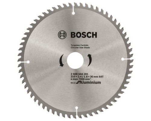Диск пильний Bosch Eco for Aluminium 210x2.4x30-64T (2.608.644.391)