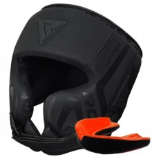 Боксерський шолом RDX T15 Noir Cheek Protector Matte Black M (HGR-T15MB-M)