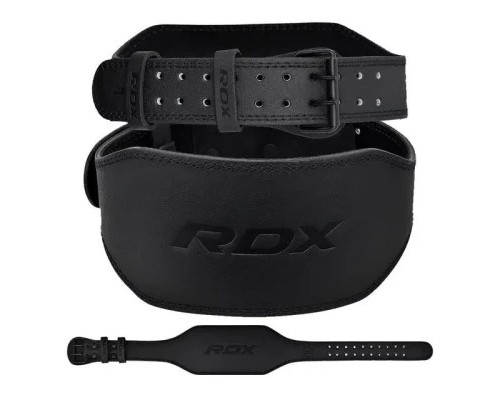 Атлетичний пояс RDX 6 шкіряний Full Black XL (WBS-6FB-XL)