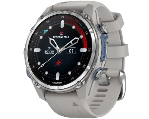 Смарт-годинник Garmin Descent Mk3, 43mm, Passvtd Steel/Fog Gry, Dive Computer, GPS дайвінг комп'ютер (010-02753-04)