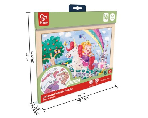 Пазл Hape Єдинороги з розмальовкою (E1642)